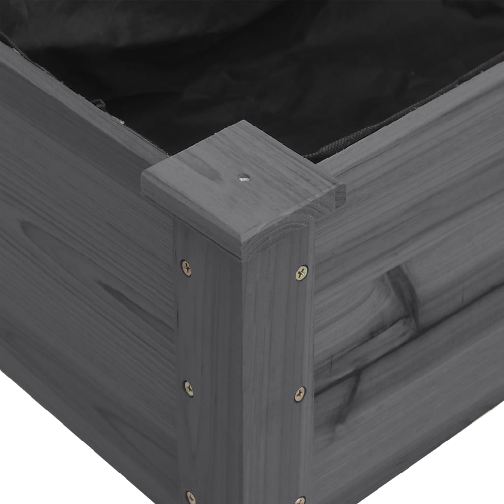 Plantenbak Op Wieltjes Massief Vurenhout 71 x 37 x 80 cm Grijs