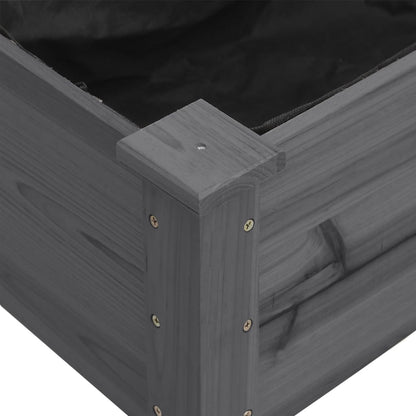 Plantenbak Op Wieltjes Massief Vurenhout 71 x 37 x 80 cm Grijs