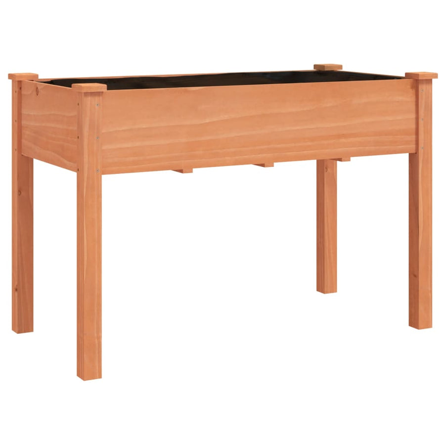 Plantenbak Op Wieltjes Massief Vurenhout 118 x 59 x 80 cm Bruin