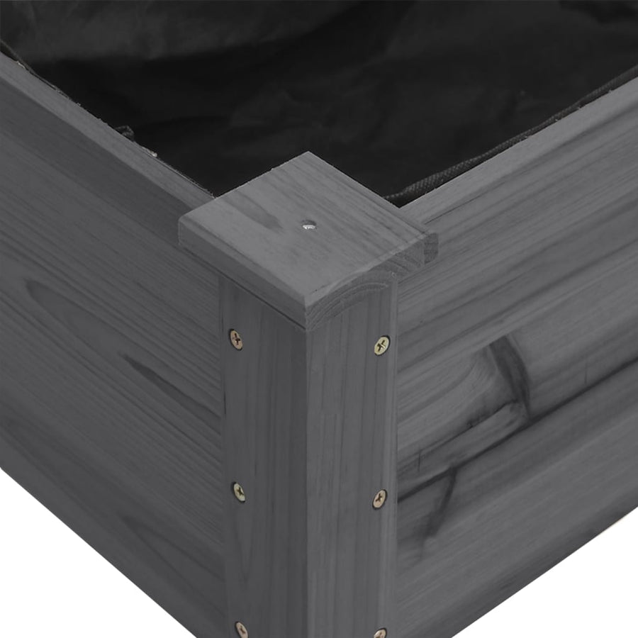 Plantenbak Op Wieltjes Massief Vurenhout 118 x 59 x 80 cm Grijs