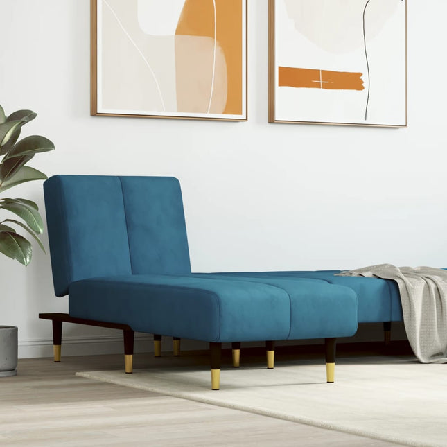 Chaise Longue Fluweel Blauw