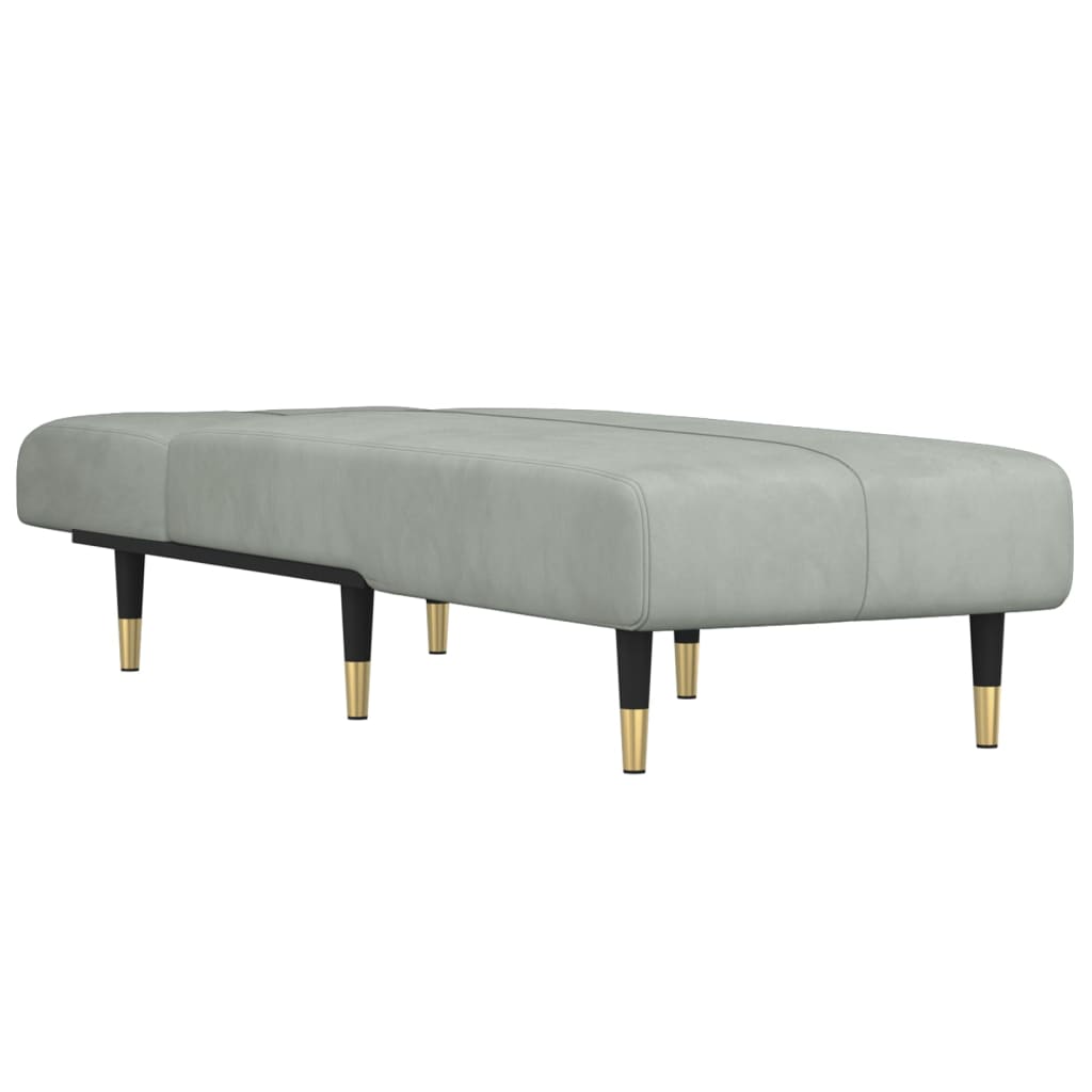 Chaise Longue Fluweel Lichtgrijs