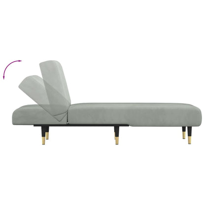 Chaise Longue Fluweel Lichtgrijs