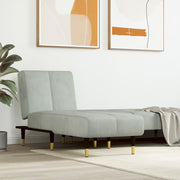 Chaise longue fluweel 55x140x70 cm lichtgrijs