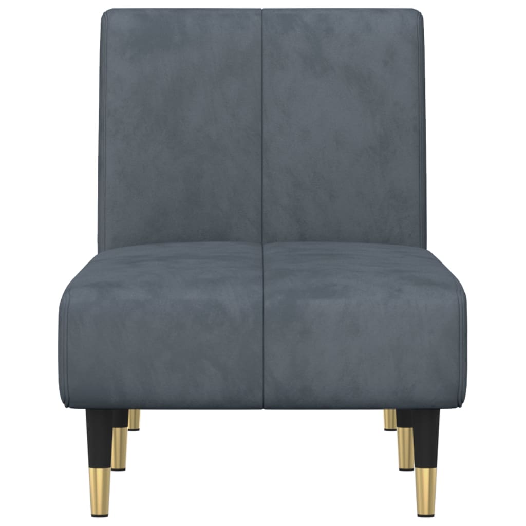 Chaise Longue Fluweel Donkergrijs