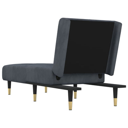 Chaise Longue Fluweel Donkergrijs