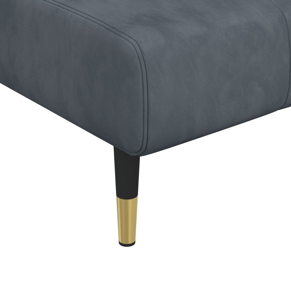 Chaise Longue Fluweel Donkergrijs