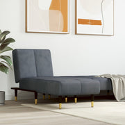 Chaise longue fluweel donkergrijs 140x55x70 cm