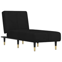 Chaise Longue Fluweel Zwart