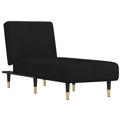 Chaise Longue Fluweel Zwart