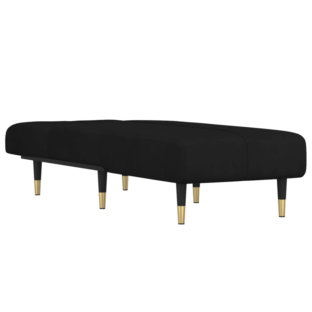 Chaise Longue Fluweel Zwart