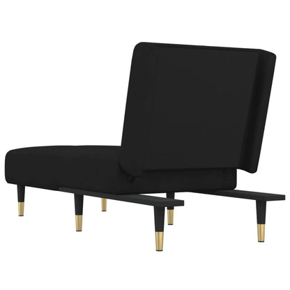 Chaise Longue Fluweel Zwart