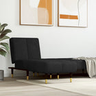 Chaise longue fluweel zwart 55x155x33 cm