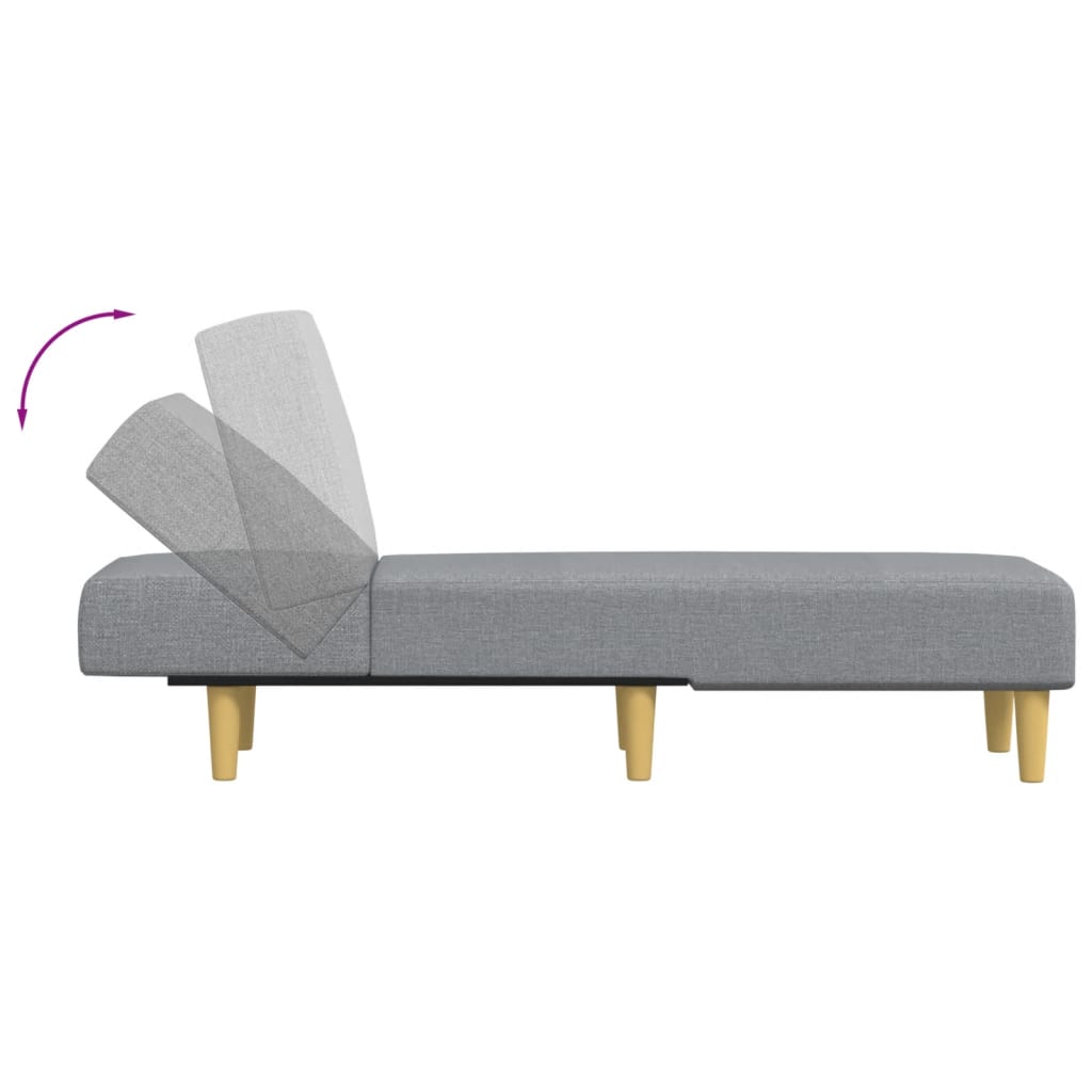 Chaise Longue Stof Lichtgrijs