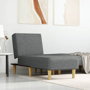 Chaise longue stof donkergrijs 55x140x70 cm