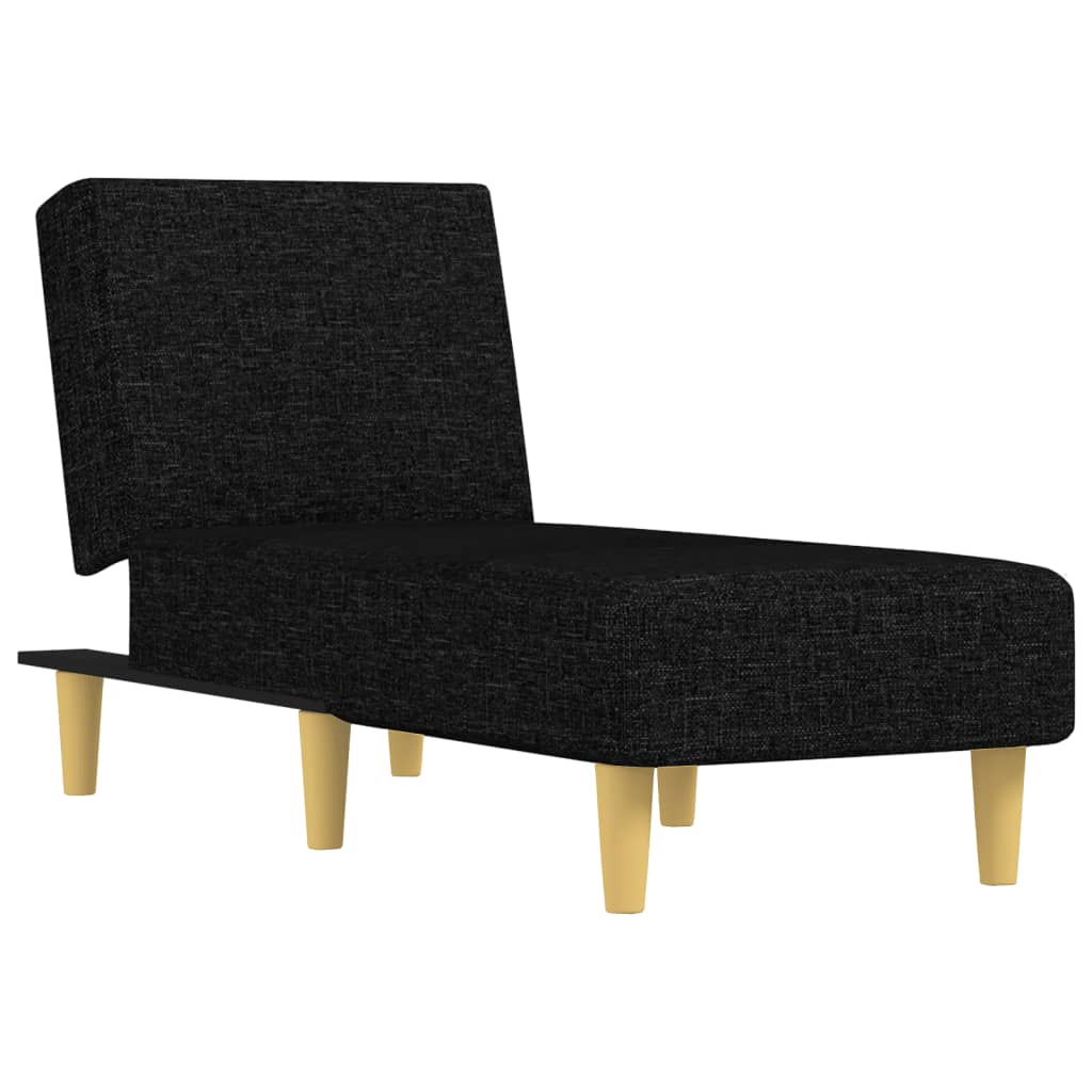 Chaise Longue Stof Zwart