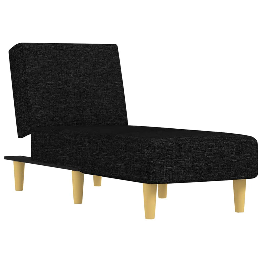 Chaise Longue Stof Zwart