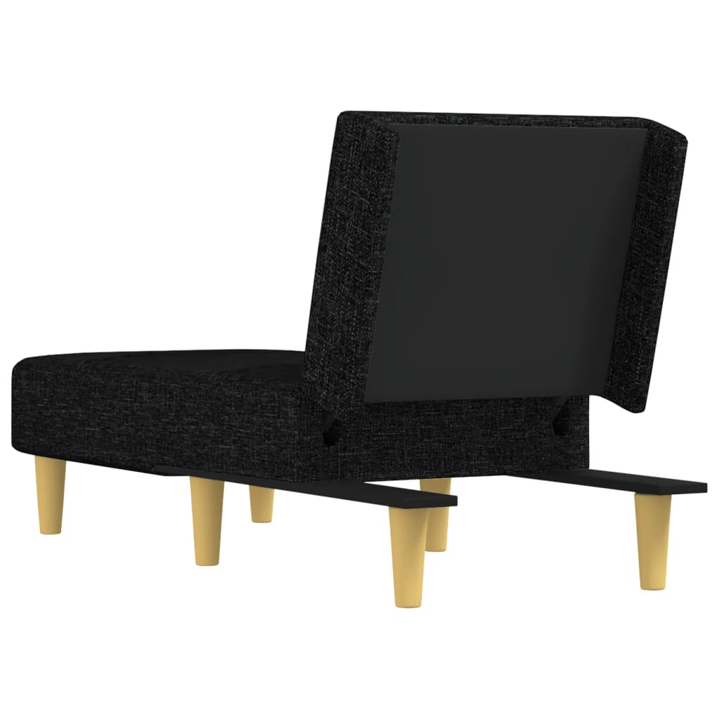 Chaise Longue Stof Zwart