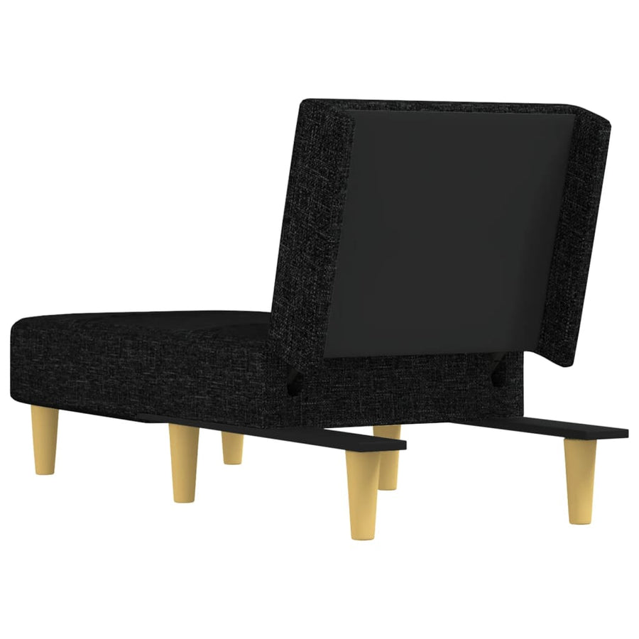 Chaise Longue Stof Zwart
