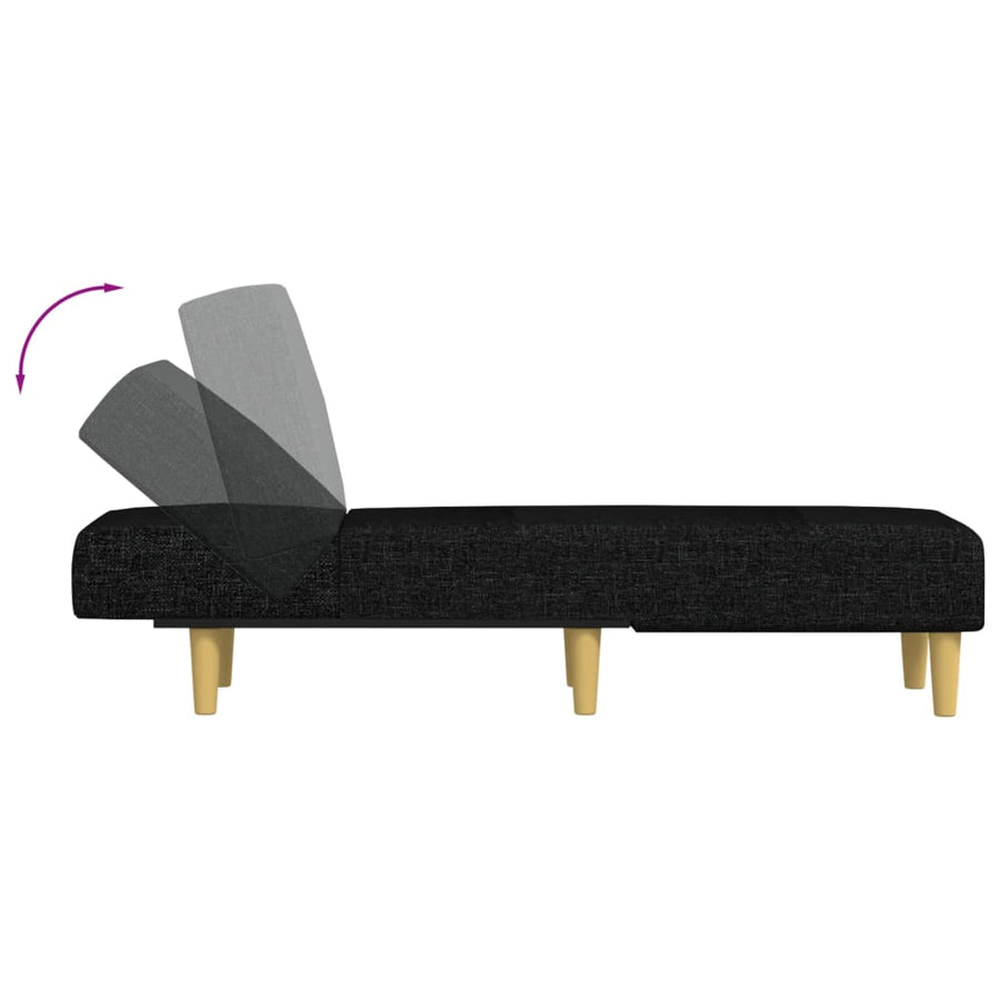 Chaise Longue Stof Zwart