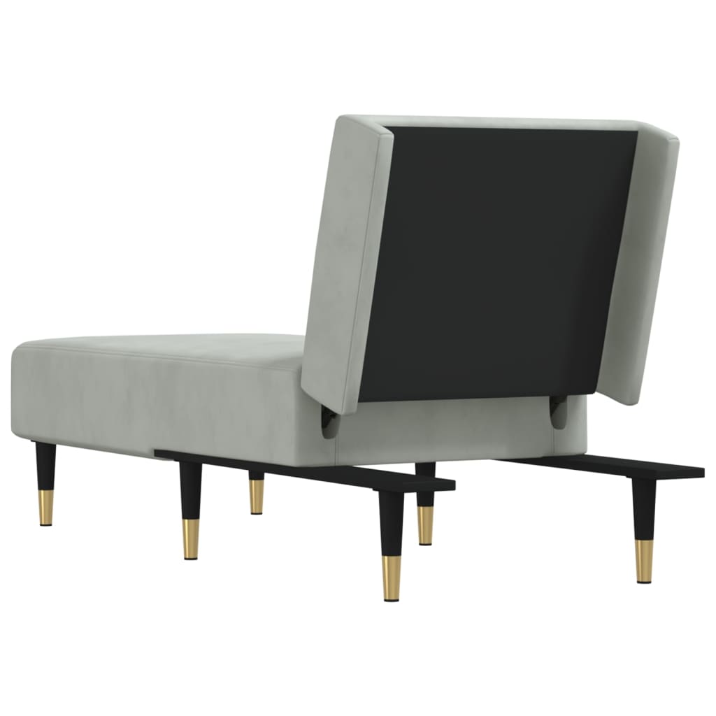 Chaise Longue Fluweel Lichtgrijs
