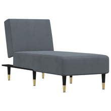 Chaise Longue Fluweel Donkergrijs
