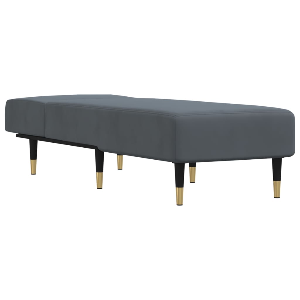 Chaise Longue Fluweel Donkergrijs