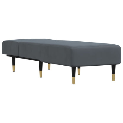 Chaise Longue Fluweel Donkergrijs