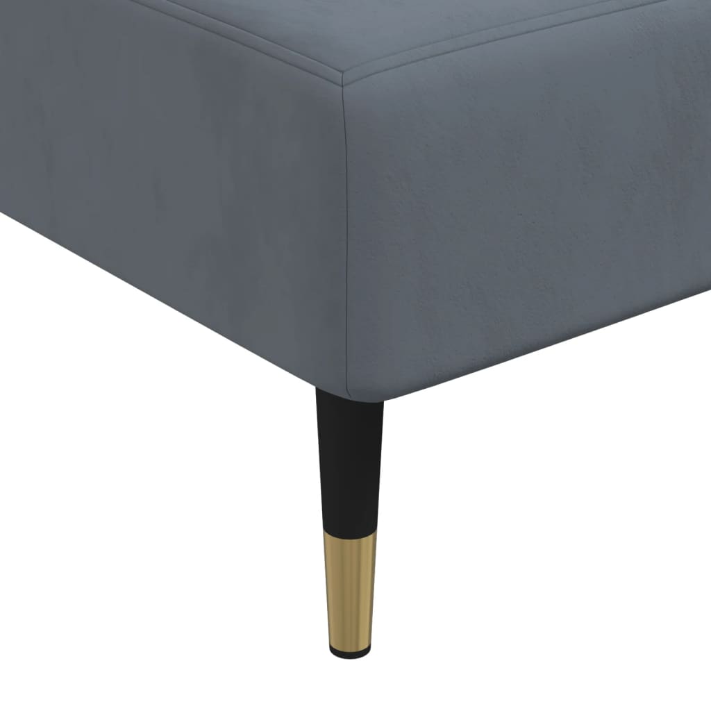 Chaise Longue Fluweel Donkergrijs
