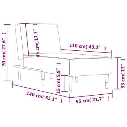 Chaise Longue Fluweel Donkergrijs