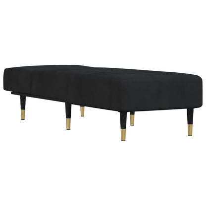 Chaise Longue Fluweel Zwart