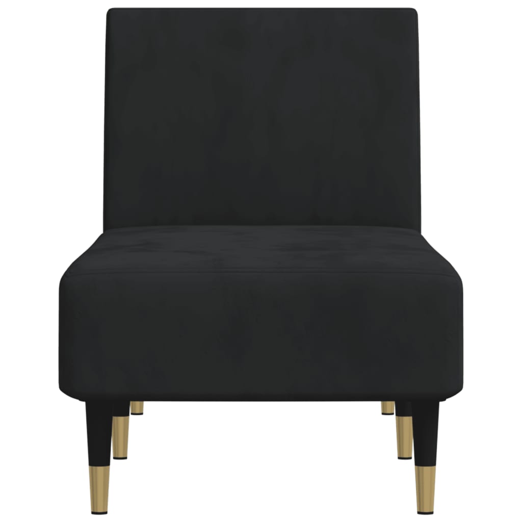 Chaise Longue Fluweel Zwart