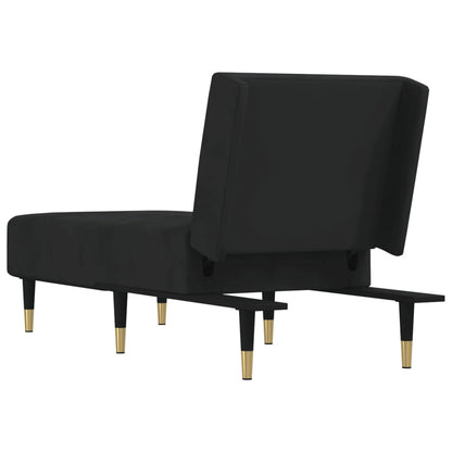 Chaise Longue Fluweel Zwart