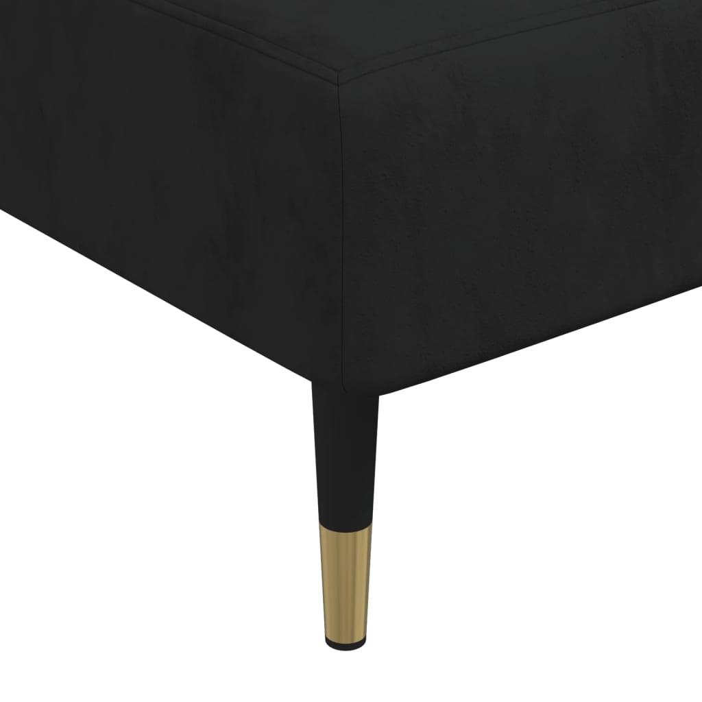Chaise Longue Fluweel Zwart