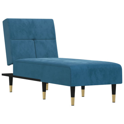 Chaise longue fluweel blauw Blauw