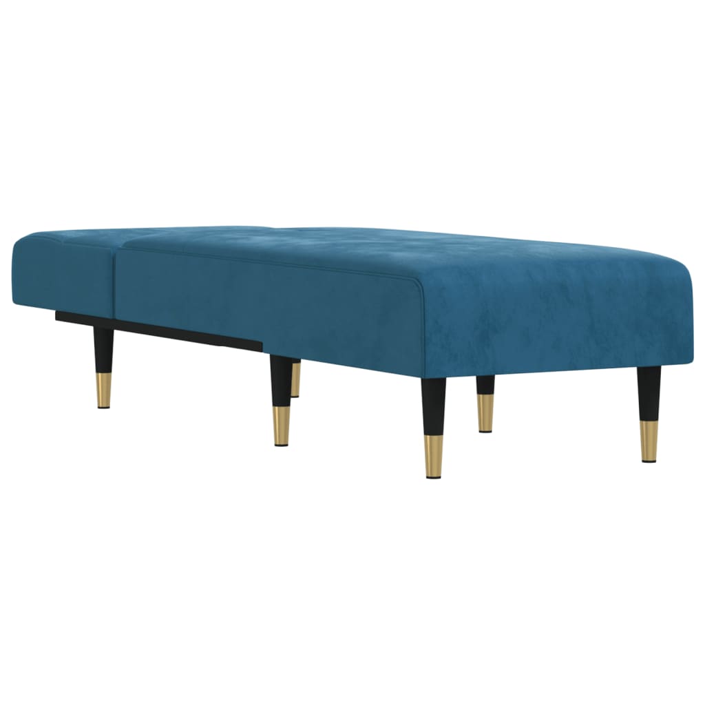 Chaise longue fluweel blauw Blauw