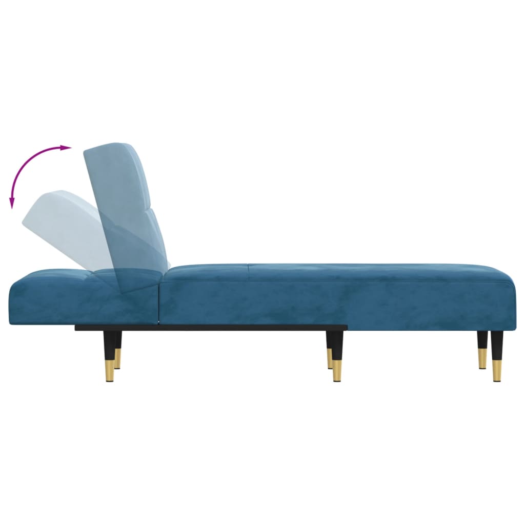 Chaise longue fluweel blauw Blauw
