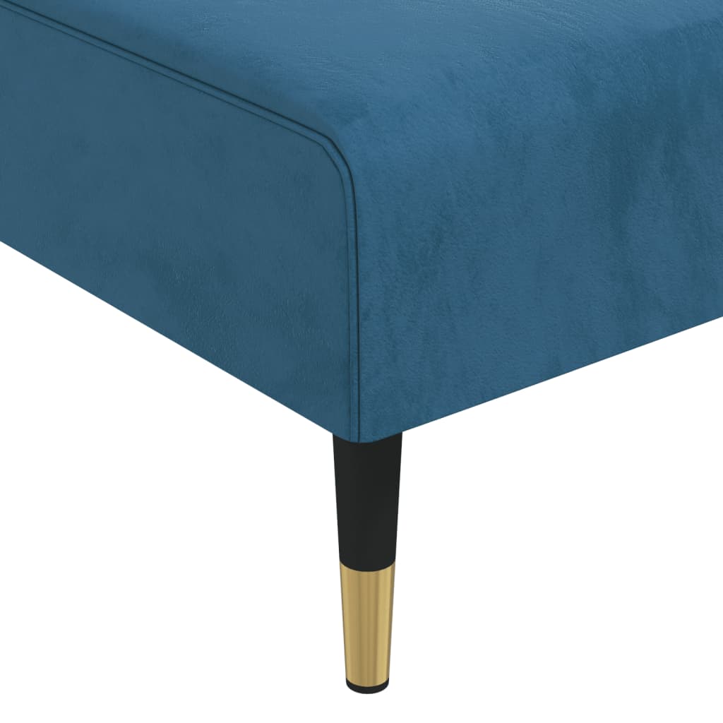 Chaise longue fluweel blauw Blauw