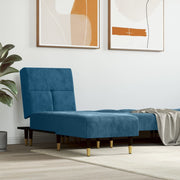 Chaise longue fluweel blauw 55x140x70 cm