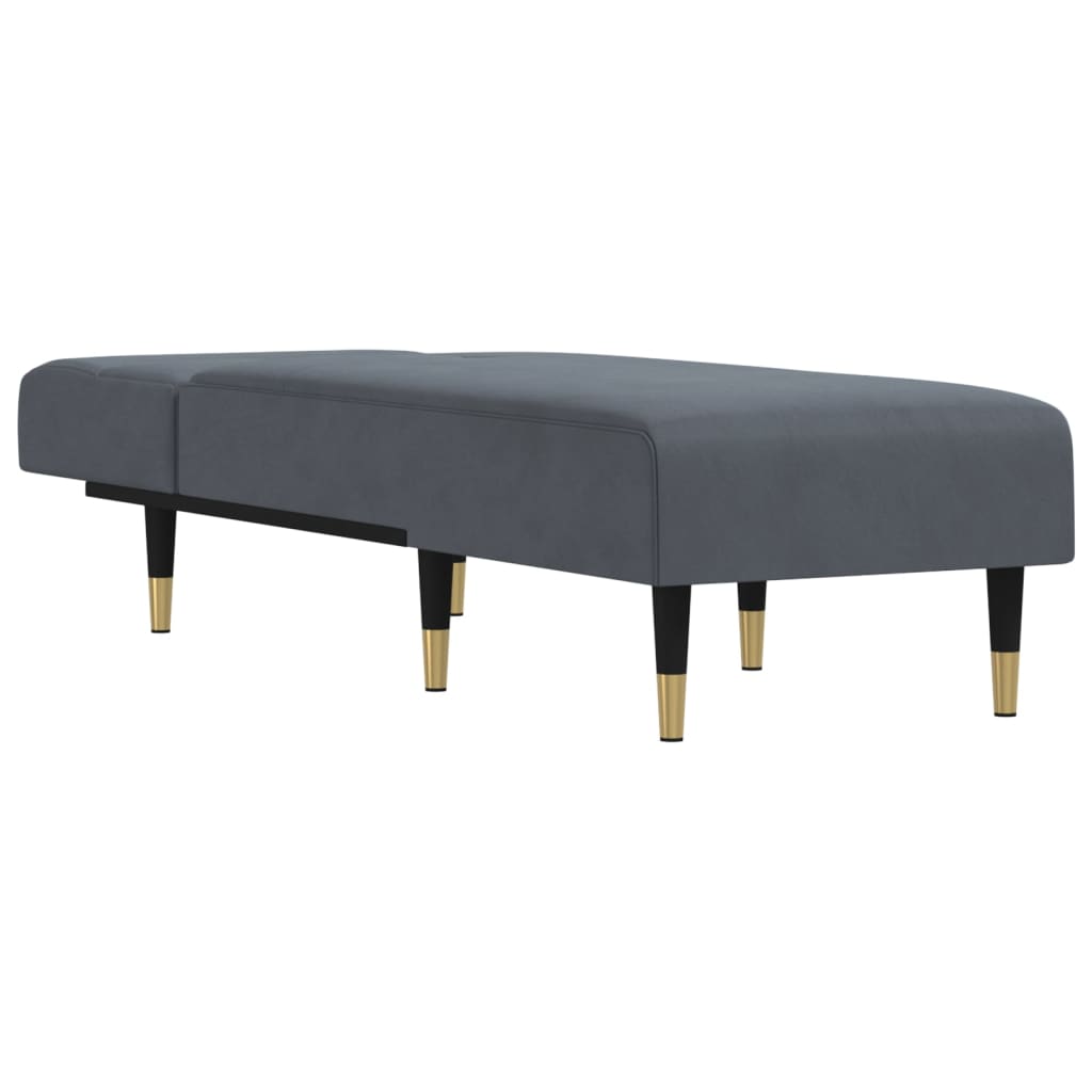 Chaise Longue Fluweel Donkergrijs