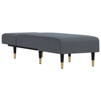 Chaise Longue Fluweel Donkergrijs