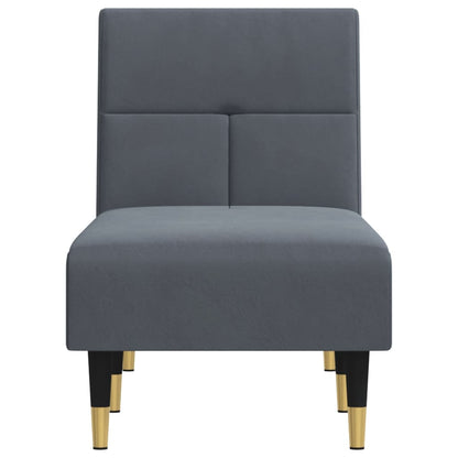 Chaise Longue Fluweel Donkergrijs