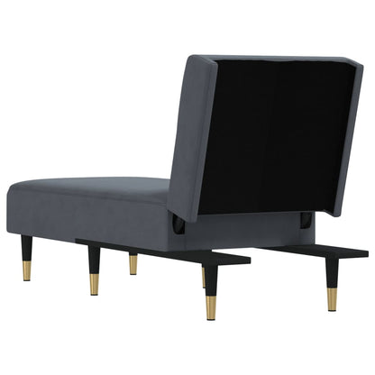 Chaise Longue Fluweel Donkergrijs