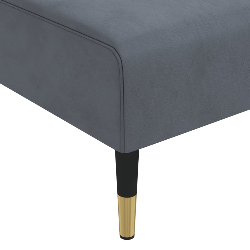 Chaise Longue Fluweel Donkergrijs