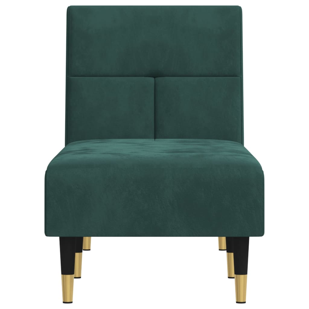 Chaise Longue Fluweel Donkergroen