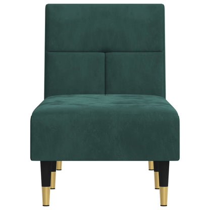 Chaise Longue Fluweel Donkergroen