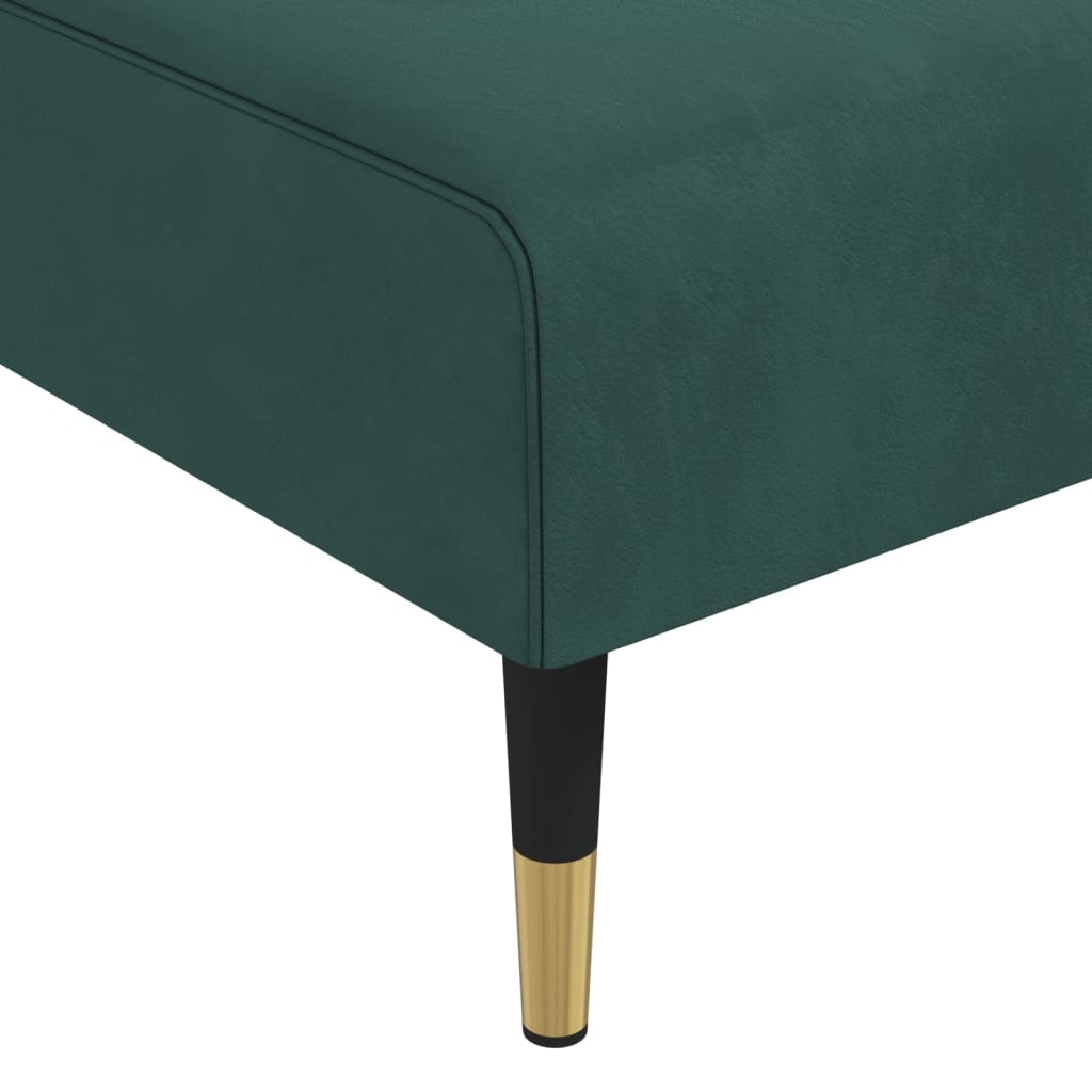 Chaise Longue Fluweel Donkergroen