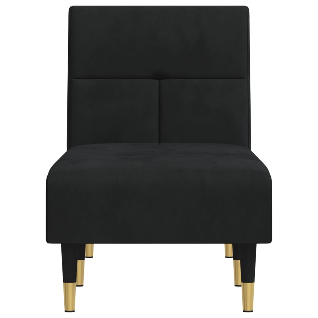 Chaise Longue Fluweel Zwart