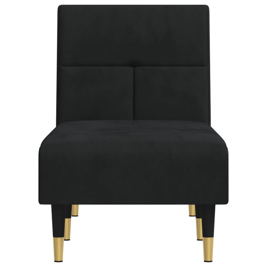 Chaise Longue Fluweel Zwart