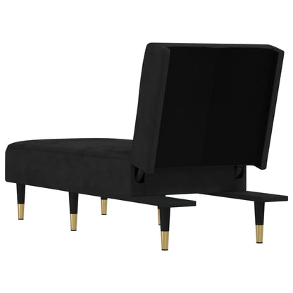 Chaise Longue Fluweel Zwart